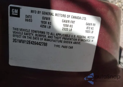 2003 Chevrolet Monte Carlo Ls from USA, damaged, VIN 2G1WW12E439442788